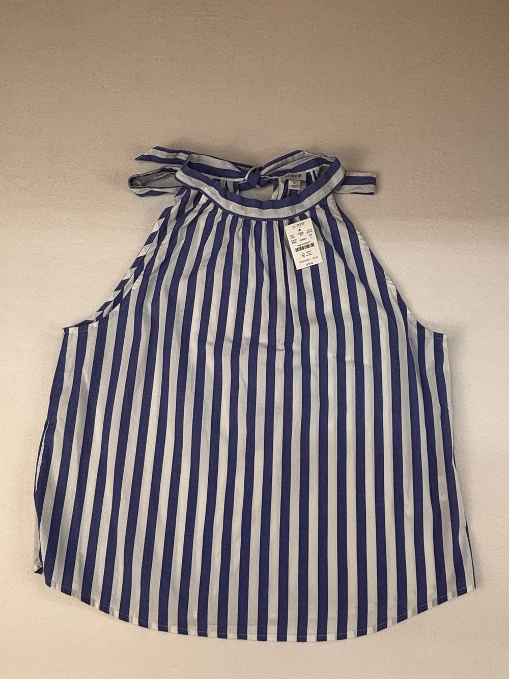 J. Crew Blue & White Vertical Stripe Halter Camisole